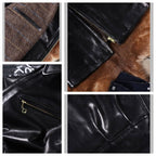 Men's Leather Jacket - Burgundy