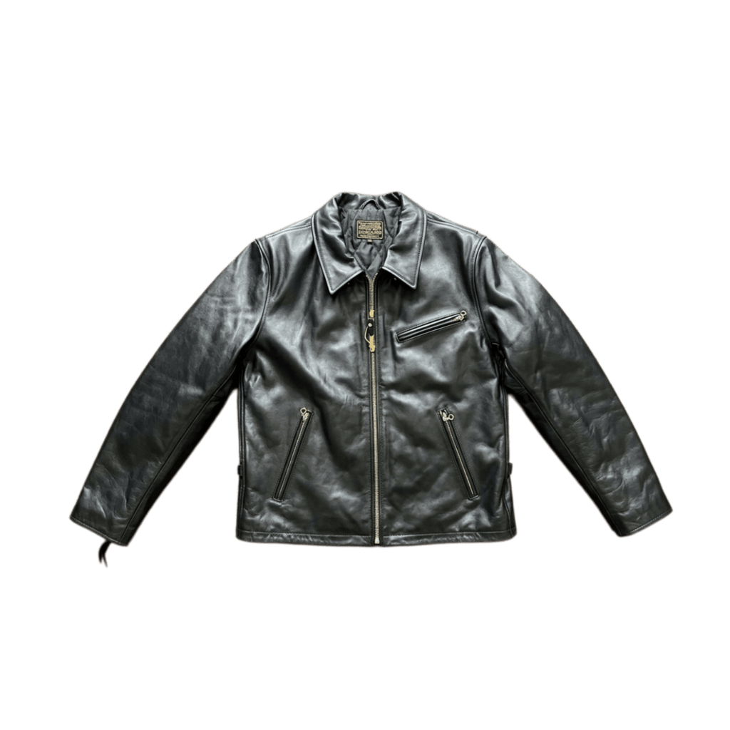 Men's Half Belt Sports Leather Jacket V2 - Black