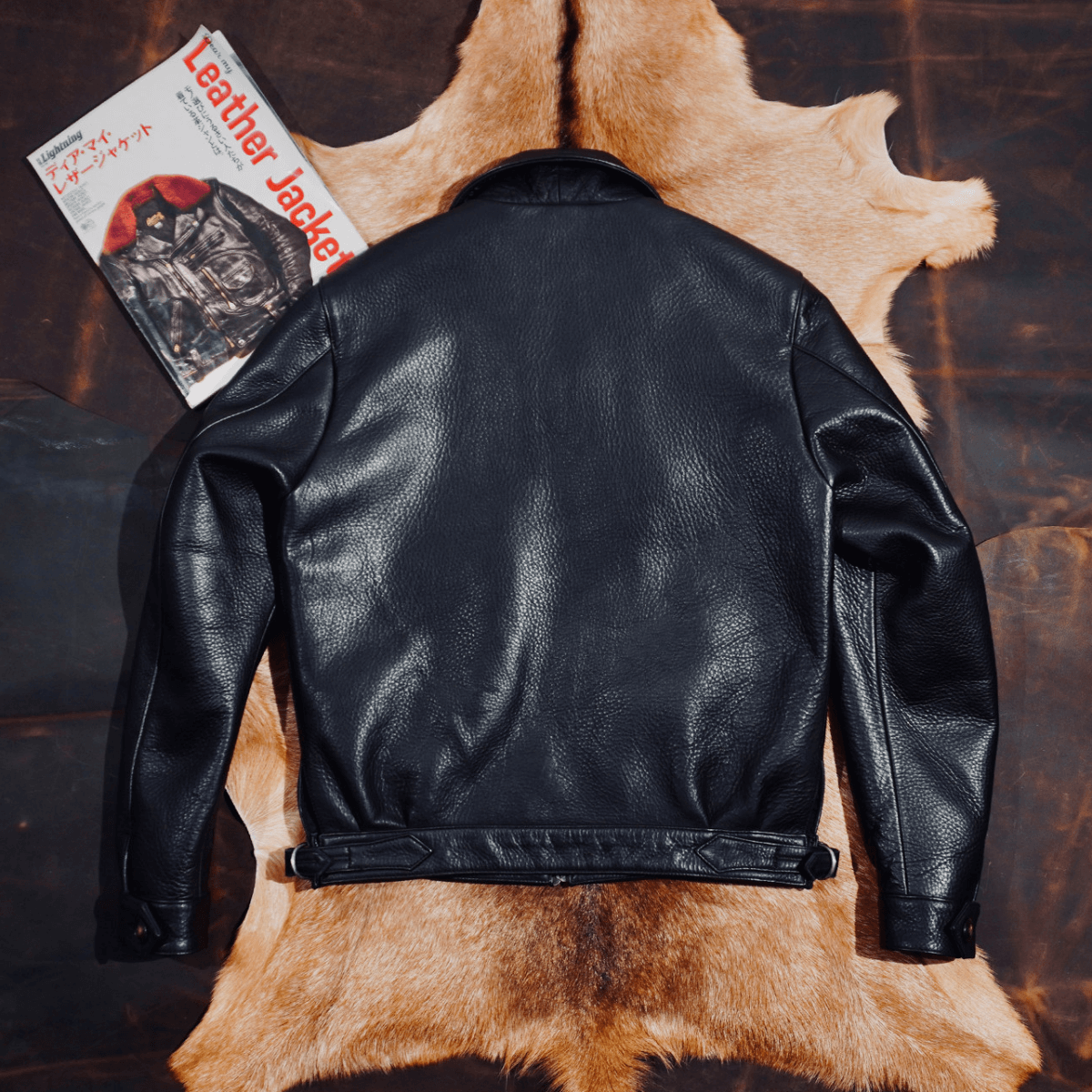 Men's Leather Jacket - Black/Sheepskin