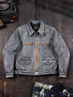 Men's Leather Jacket - Gray