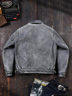 Men's Leather Jacket - Gray