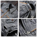 Men's Leather Jacket - Gray