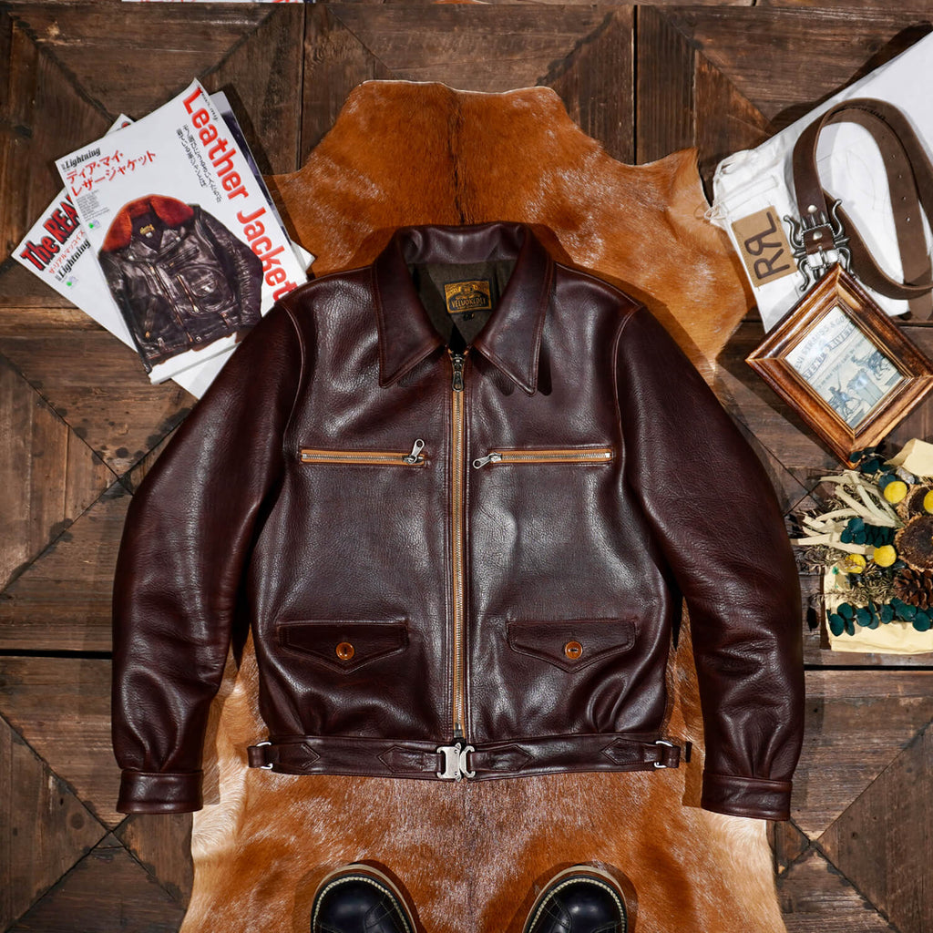Men's Leather Jacket - Black/Horsehide