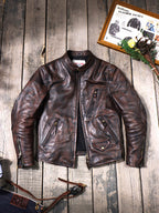 Men's Leather Jacket - 1.6mm Argyle-shaped Reinforcements
