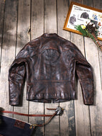 Men's Leather Jacket - 1.6mm Argyle-shaped Reinforcements