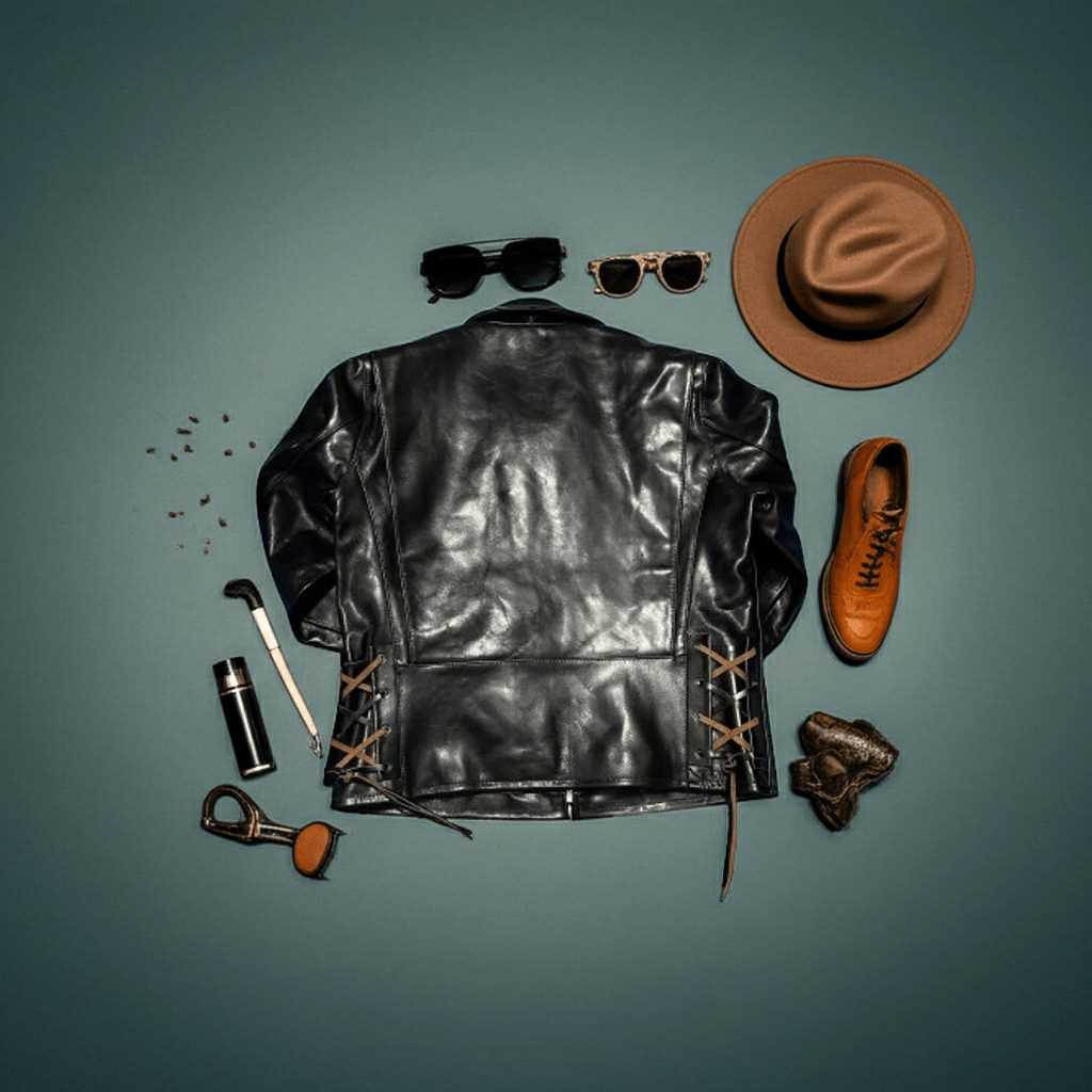 Men's Leather Jacket - Black