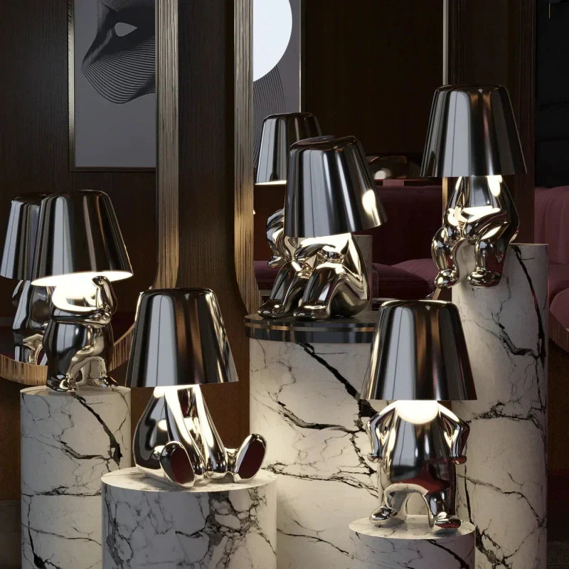 Portable Touch Control Table Lamp - Dimmable Mood Lighting - Gold / Waiting
