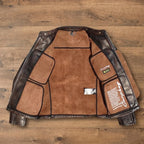 Men's Leather Jacket - Black Brown