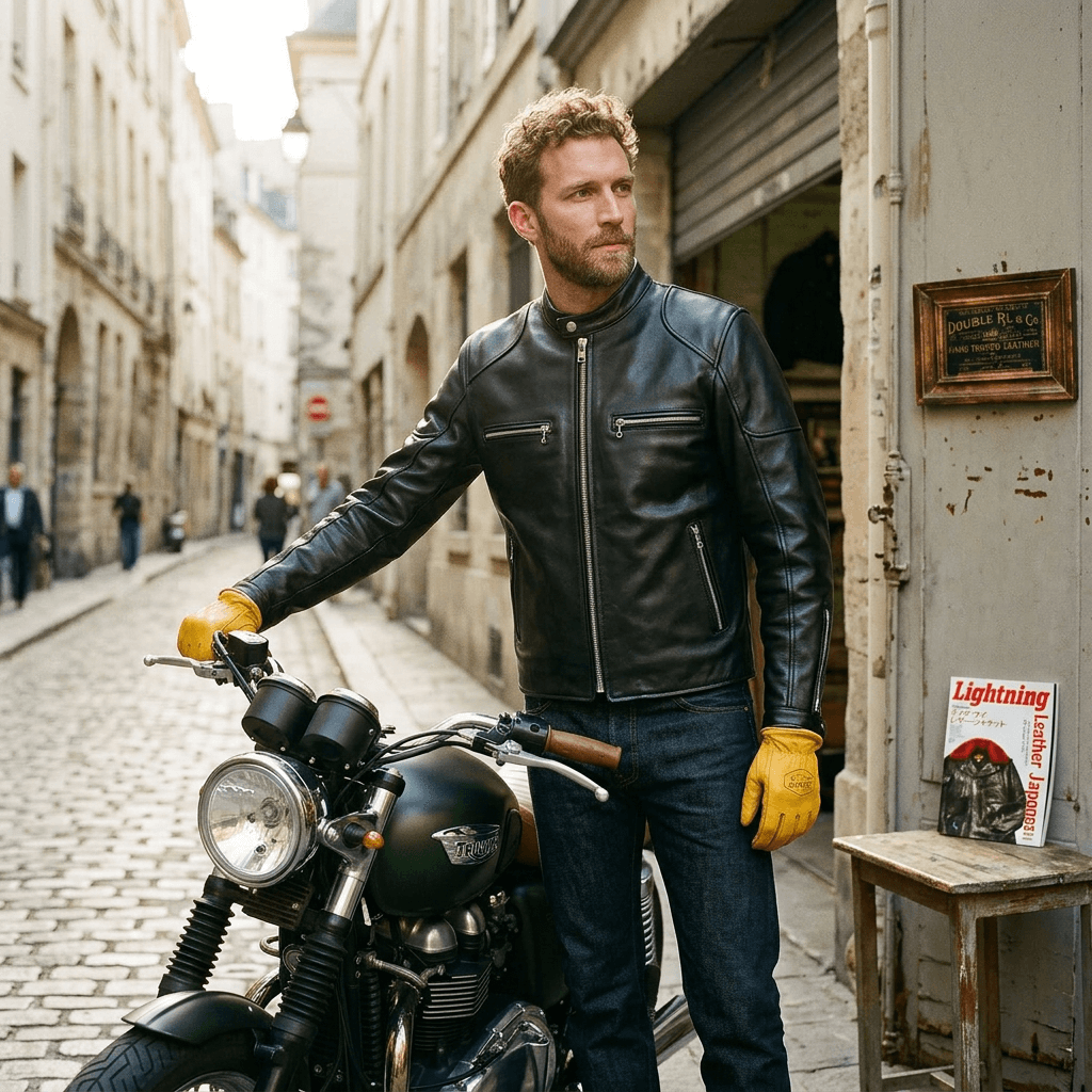 Men's Leather Jacket - Black