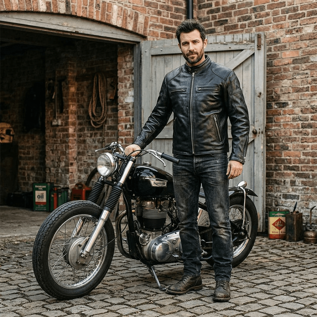Men's Leather Jacket - Black