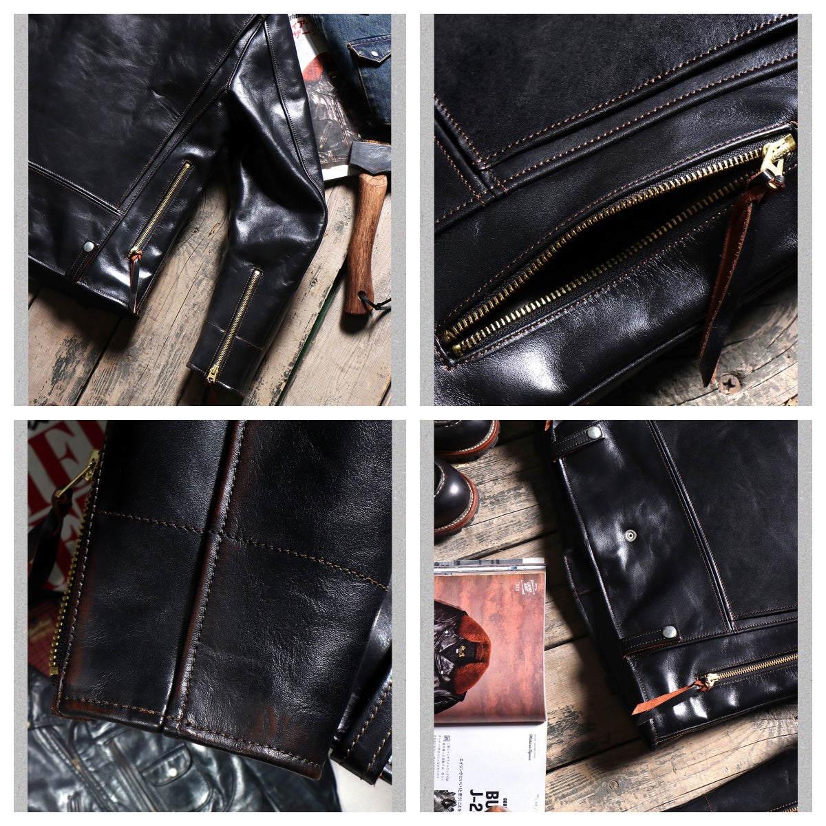 Men's Leather Jacket - Black Cowhide