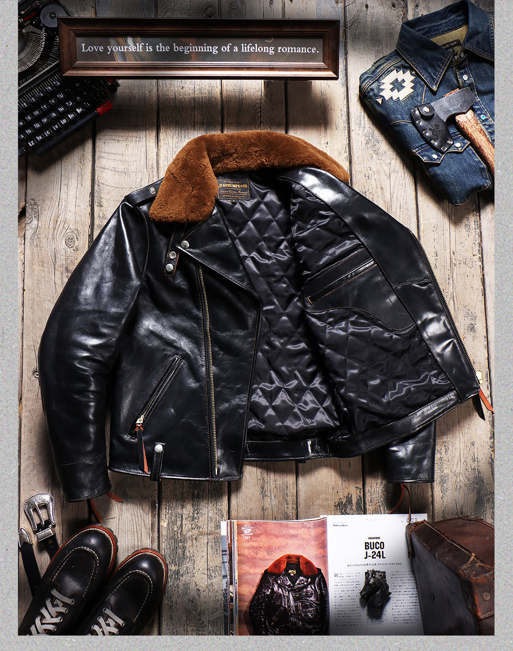 Men's Leather Jacket - Black Cowhide