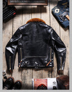 Men's Leather Jacket - Black Cowhide