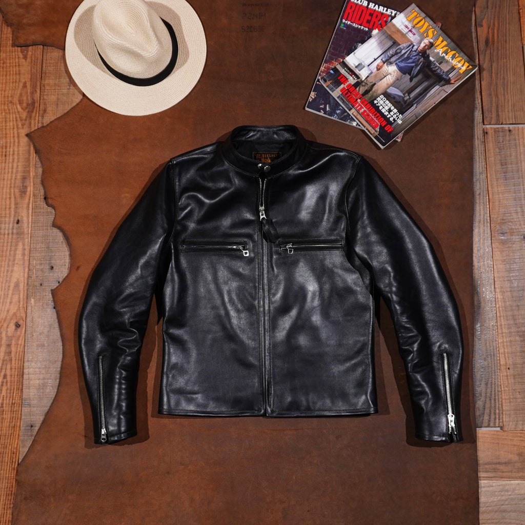 Men's Leather Jacket - Black Cowhide