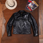 Men's Leather Jacket - Black Cowhide