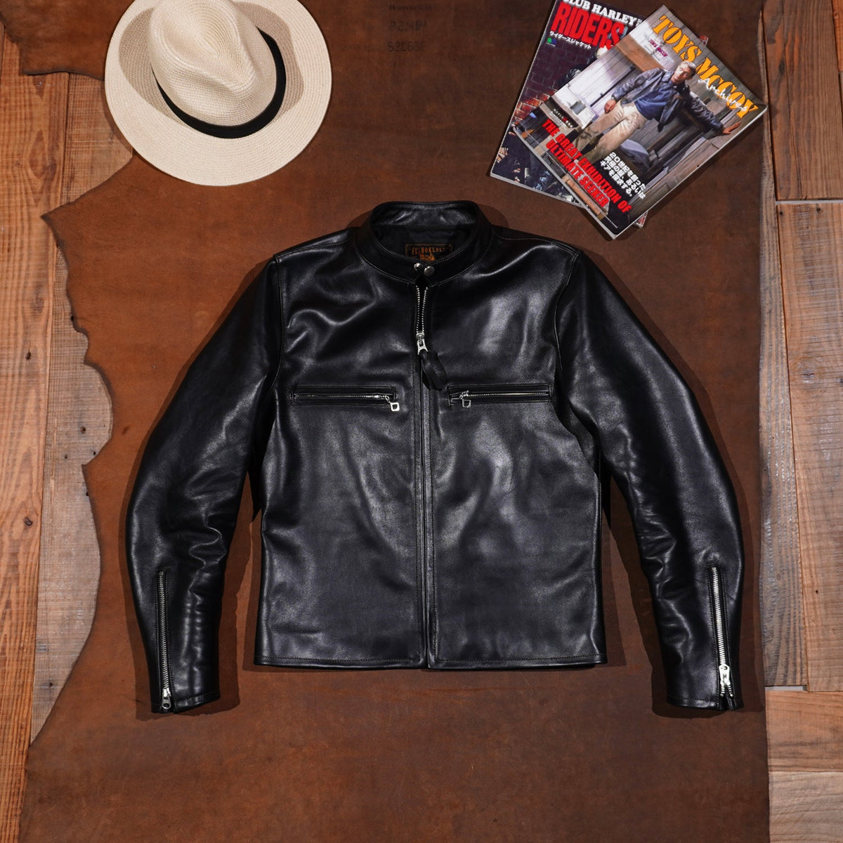 Men's Leather Jacket - Black Cowhide