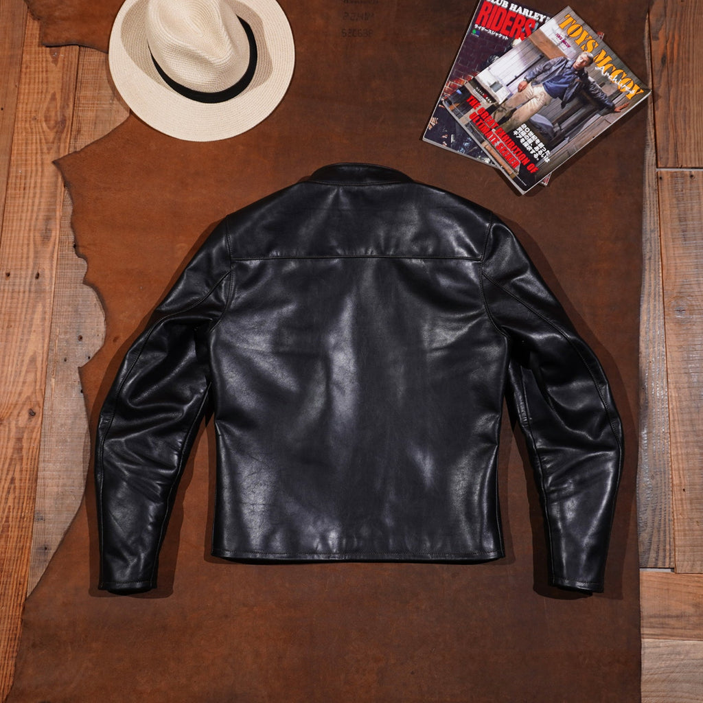 Men's Leather Jacket - Black Cowhide