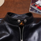 Men's Leather Jacket - Black Cowhide