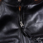 Men's Leather Jacket - Black Cowhide