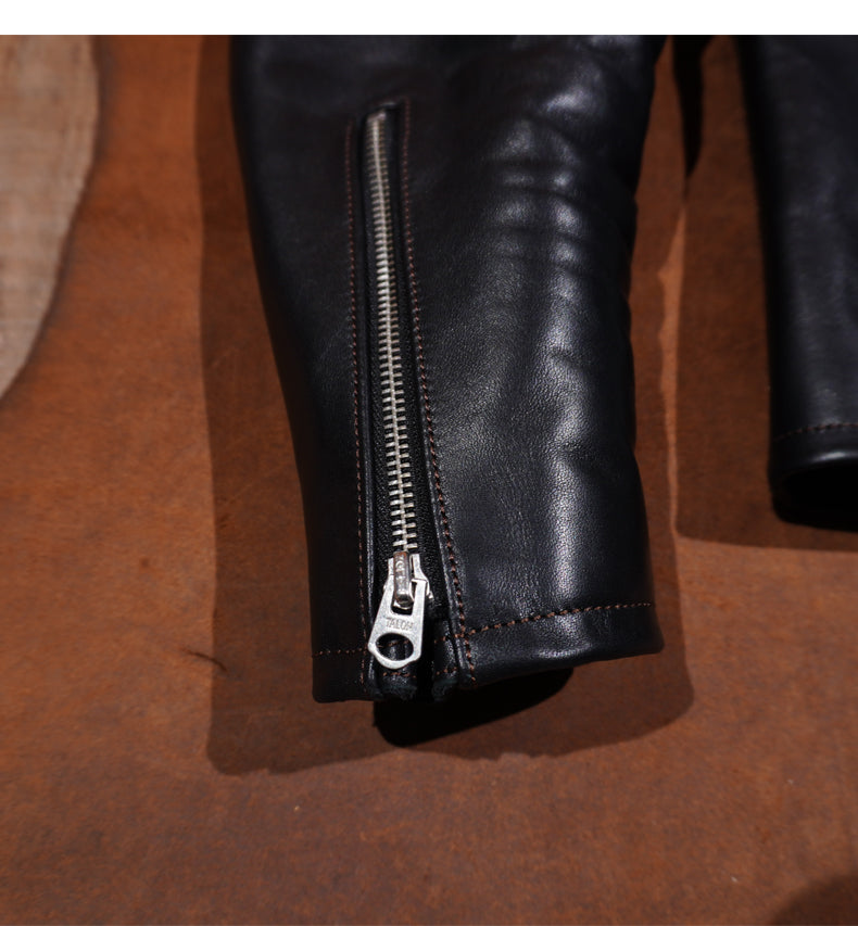 Men's Leather Jacket - Black Cowhide