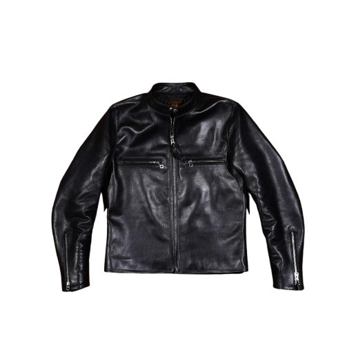 Men's J-100 Biker Jacket - Black Cowhide