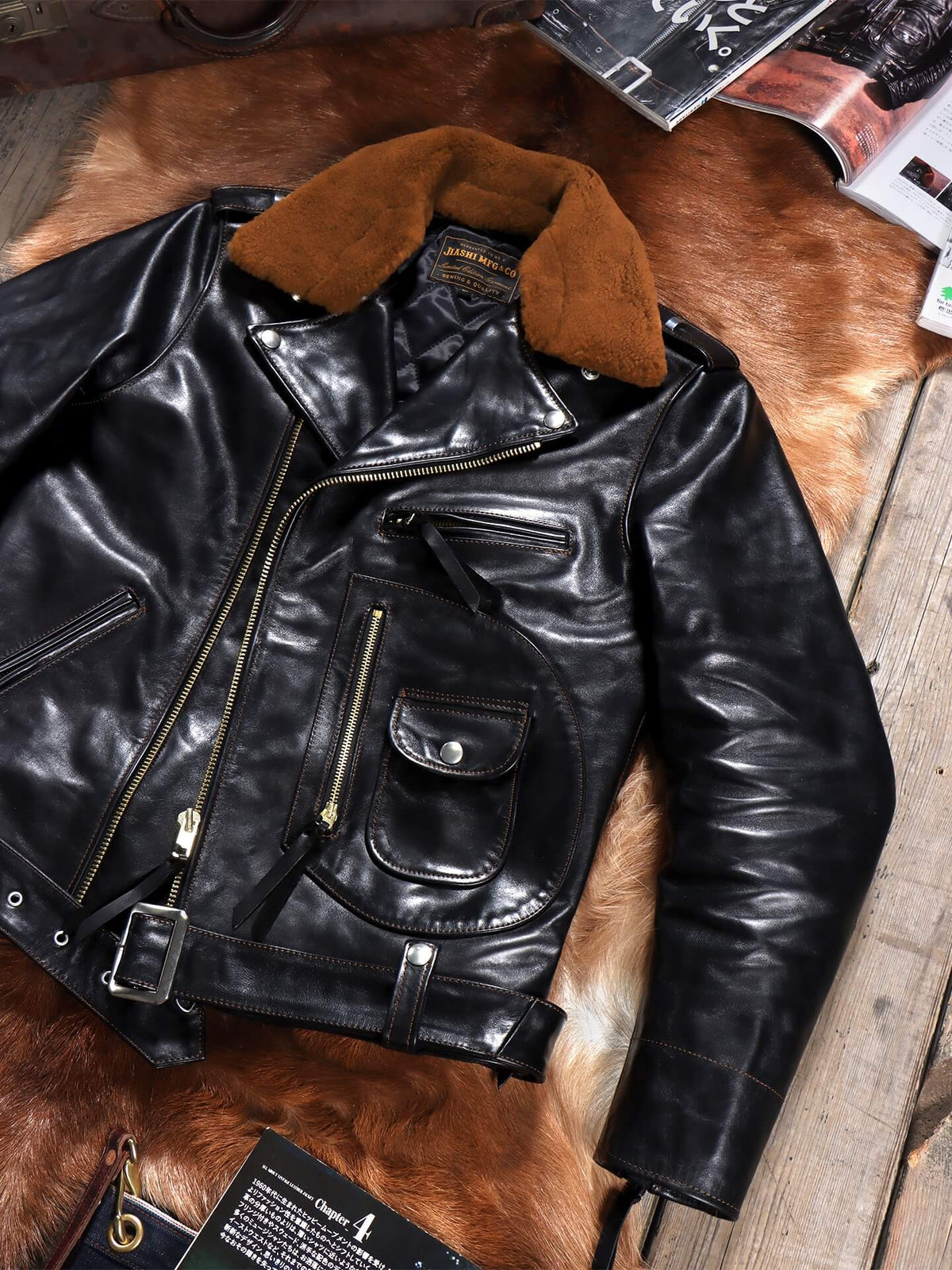 Men's Leather Jacket - Black Horsehide
