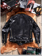 Men's Leather Jacket - Black Horsehide