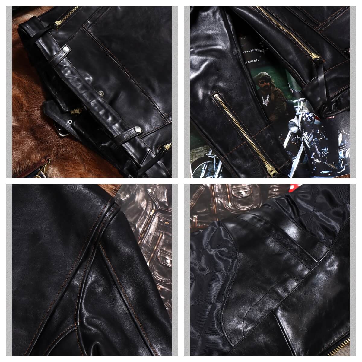 Men's Leather Jacket - Black Horsehide
