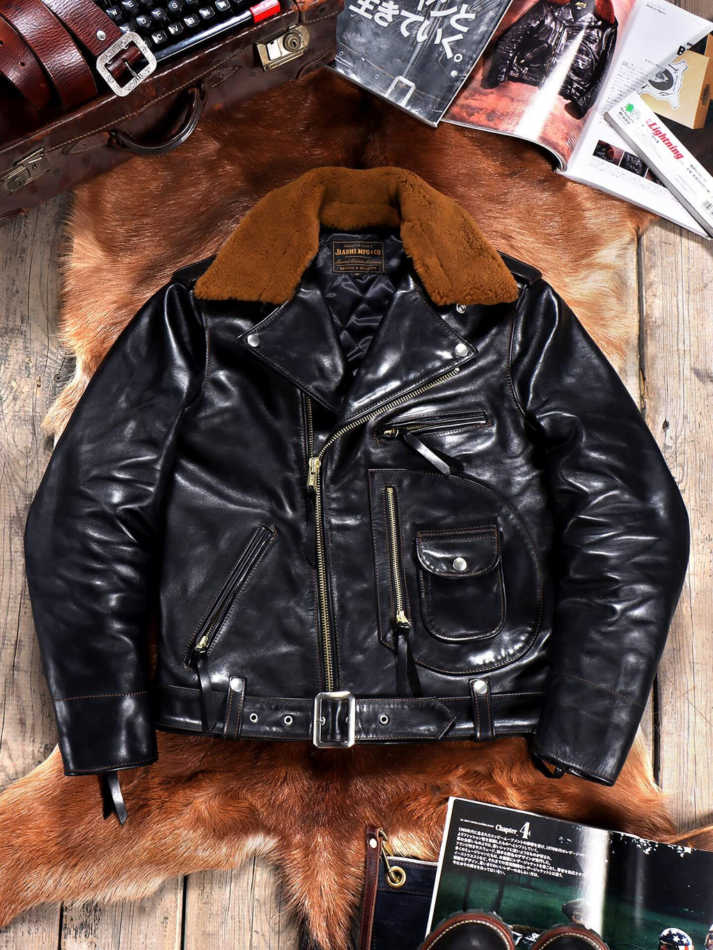 Men's Leather Jacket - Black Horsehide