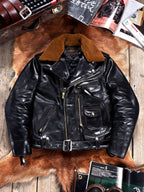 Men's Leather Jacket - Black Horsehide