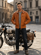 Men's Leather Jacket - 36/M