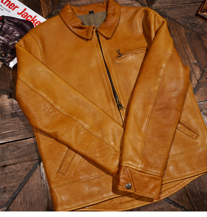 Men's Leather Jacket - Black Horsehide