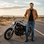 Men's Leather Jacket - Black Cowhide