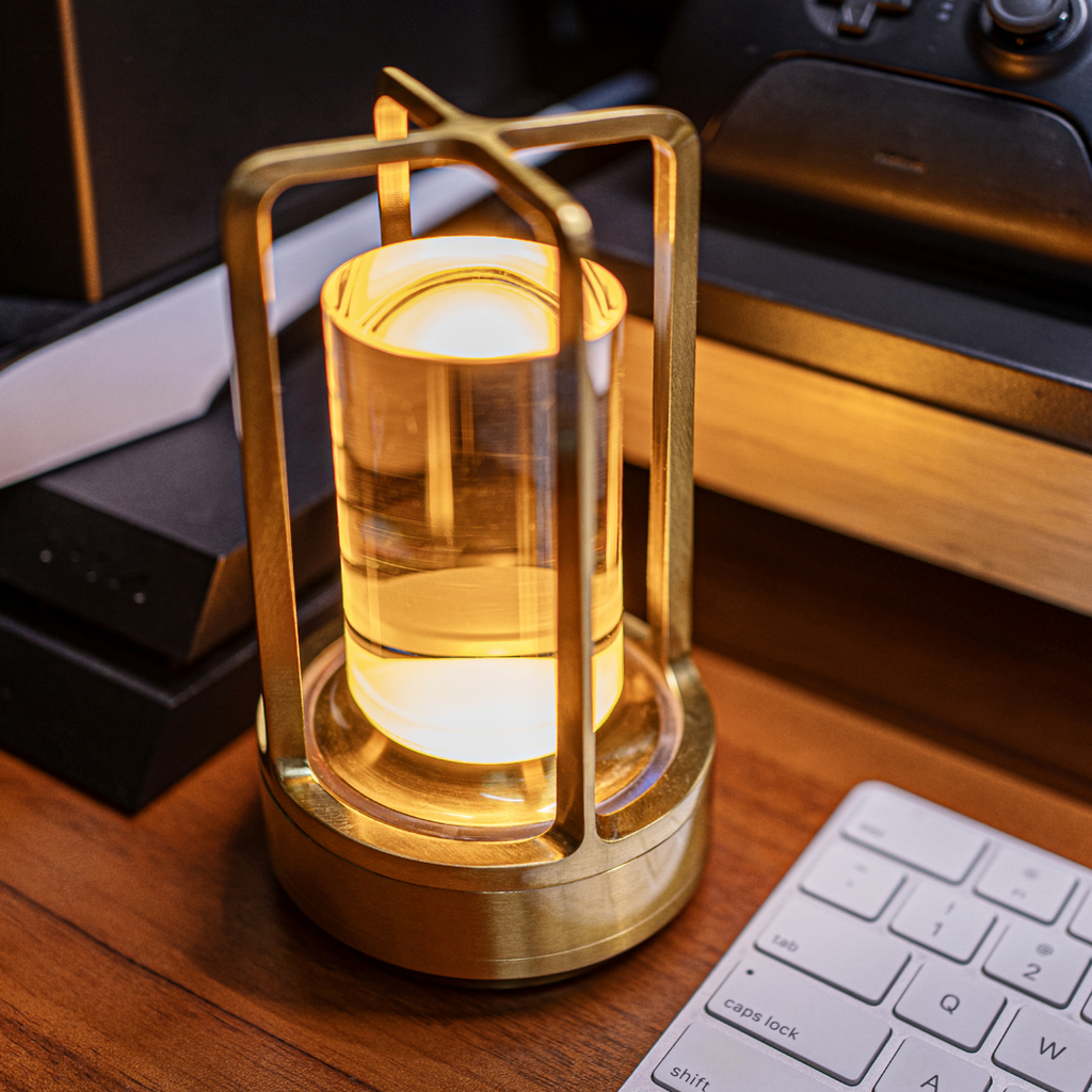 Vintage Style Crystal Table Lamp - Rechargeable Touch LED - Silver