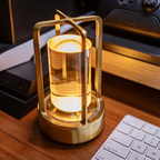 Vintage Style Crystal Table Lamp - Rechargeable Touch LED - Silver