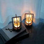 Vintage Style Crystal Table Lamp - Rechargeable Touch LED - Gold