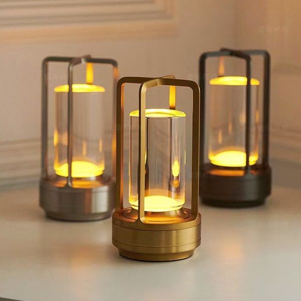 Vintage Style Crystal Table Lamp - Rechargeable Touch LED