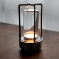 Vintage Style Crystal Table Lamp - Rechargeable Touch LED - Black