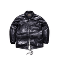 Men's Leather Coach Jacket - Black