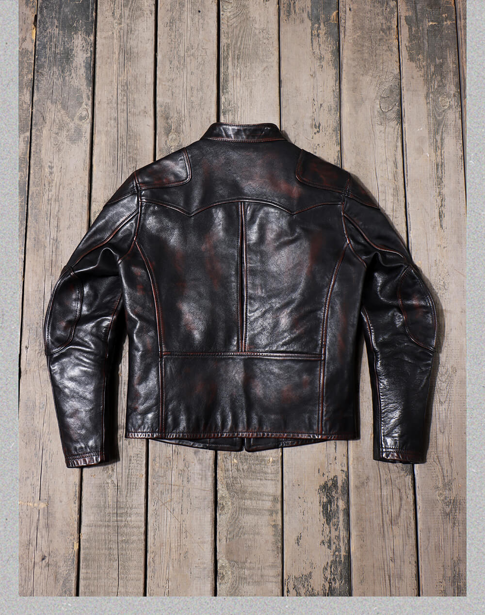 Men's Leather Jacket - 1.6mm Argyle-shaped Reinforcements