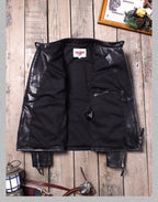 Men's Leather Jacket - 1.6mm Argyle-shaped Reinforcements