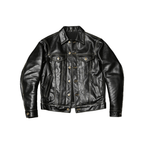 Men's Lot 557 Leather Trucker Jacket - Black