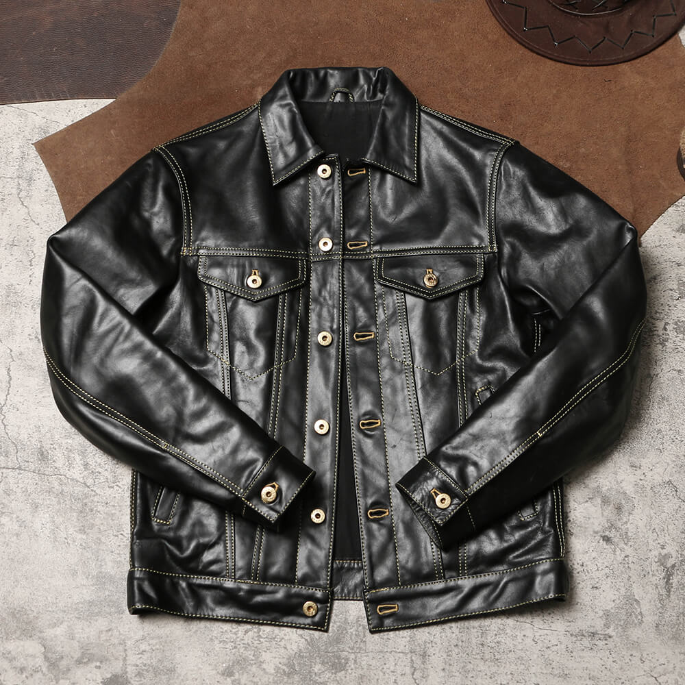 Men's Leather Jacket - Black