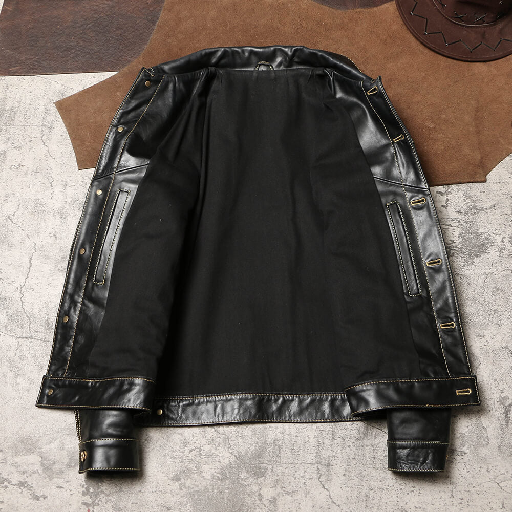 Men's Leather Jacket - Black