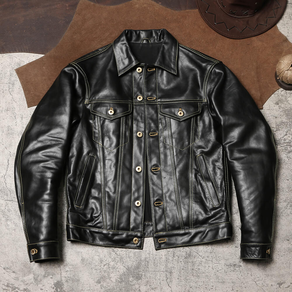Men's Leather Jacket - Black
