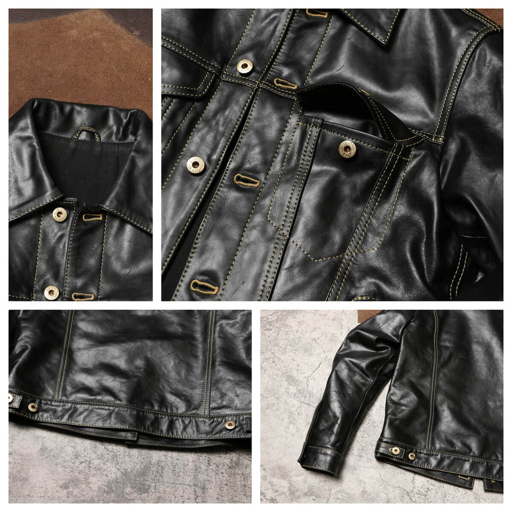 Men's Leather Jacket - Black