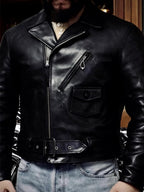 Men's Leather Jacket - Black