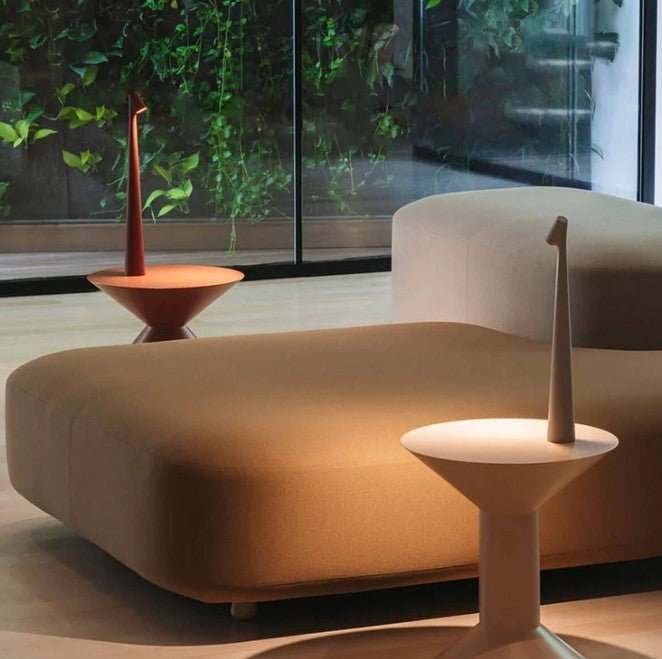 Portable Table Lamp - Adjustable Brightness & Compact Design - White / 35 cm (13.78 in)