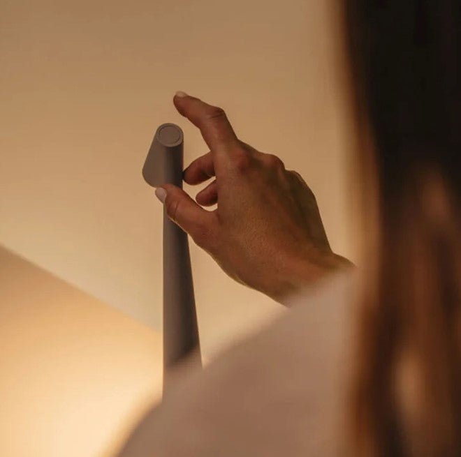 Portable Table Lamp - Adjustable Brightness & Compact Design - Grey / 35 cm (13.78 in)