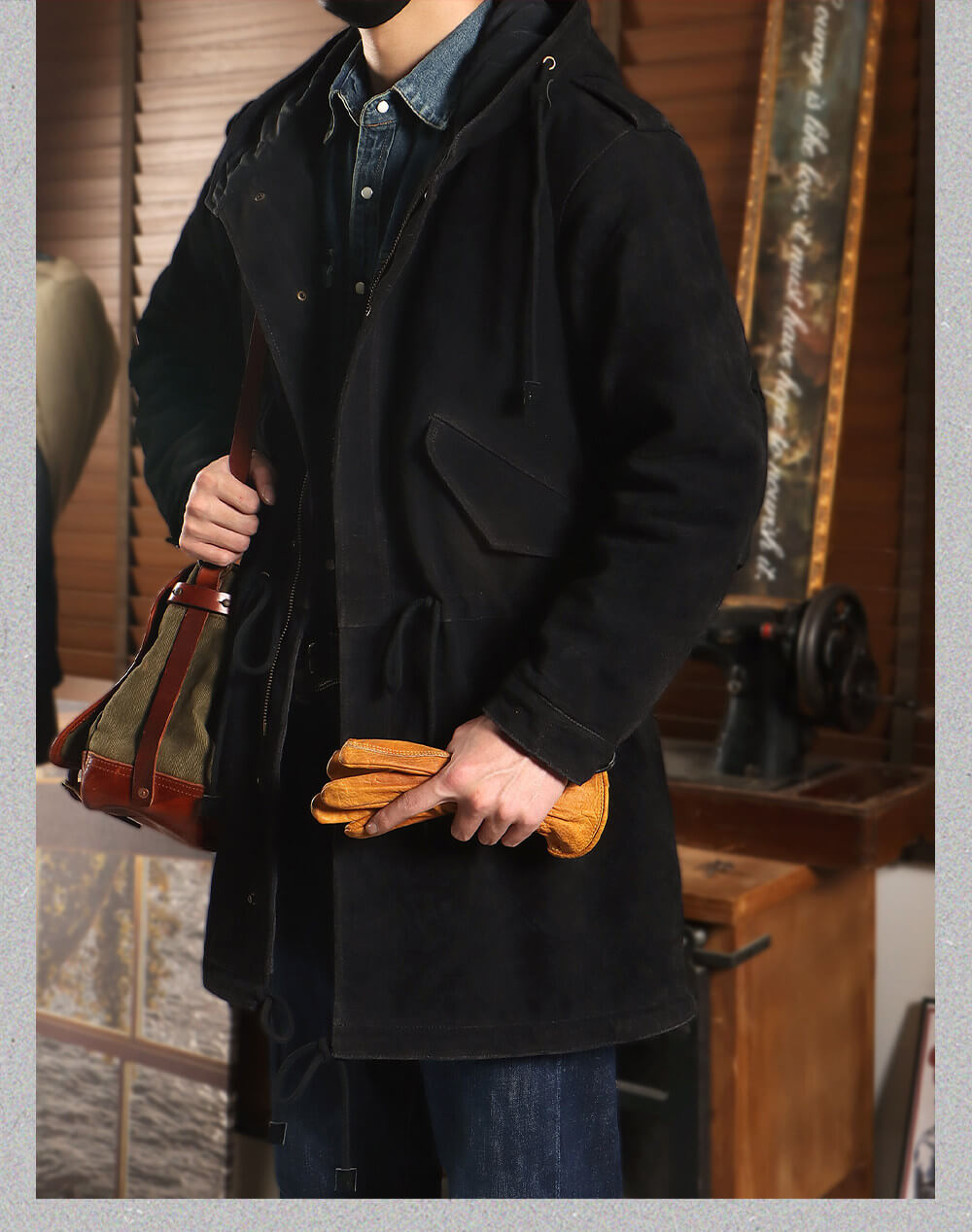 Men's Leather Jacket - Black